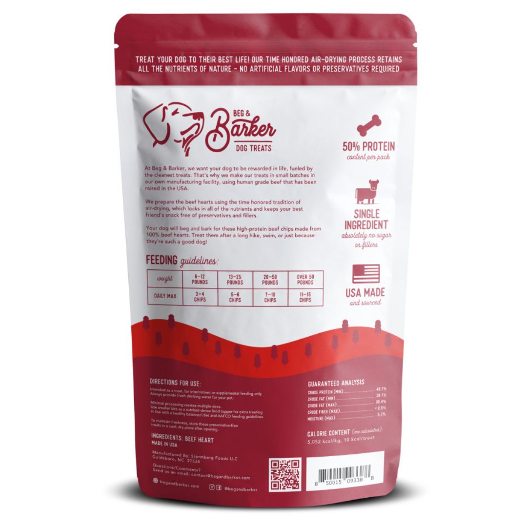 Beg & Barker Beef Heart Chips Dog Treats blank/8 oz