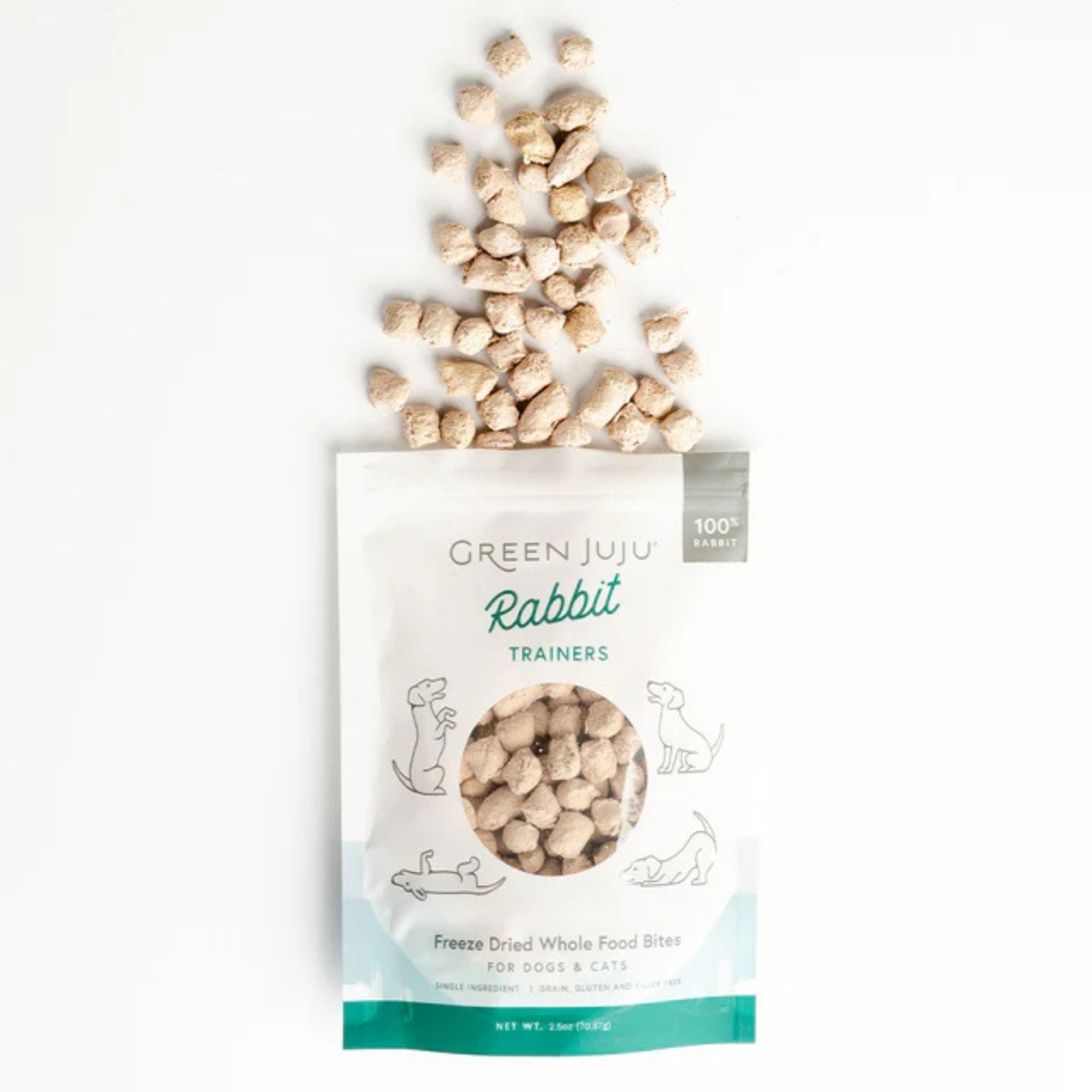 Green Juju Dog & Cat Freeze-Dried Grain Free Rabbit Trainers 2.5oz.