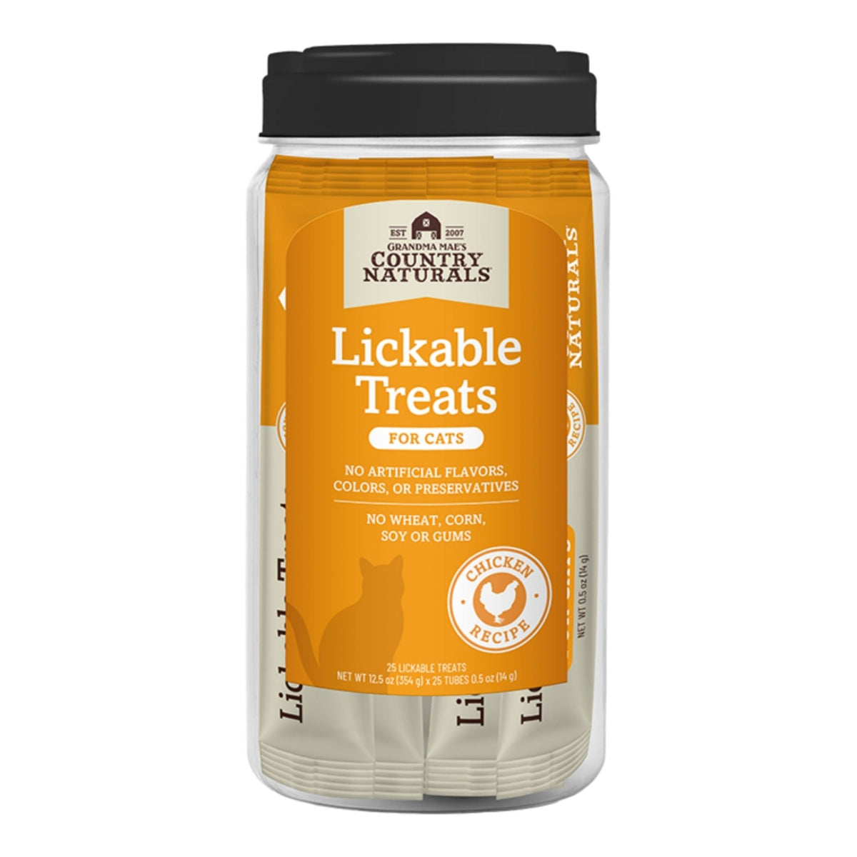 Grandma Mae's Country Naturals Cat Lickable Treats Chicken - 25 Count Jar