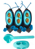 Doc and Phoebe Indoor Hunting Cat Feeder Mouse Blue; Gray 3 Pack
