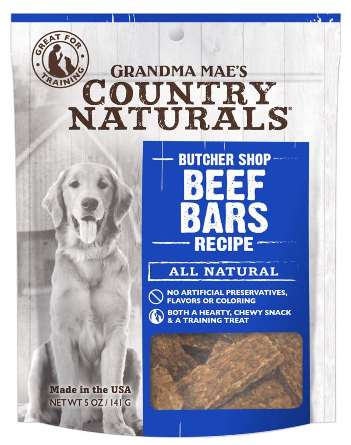 Grandma Mae's Beef Bars Dog Treats 5oz