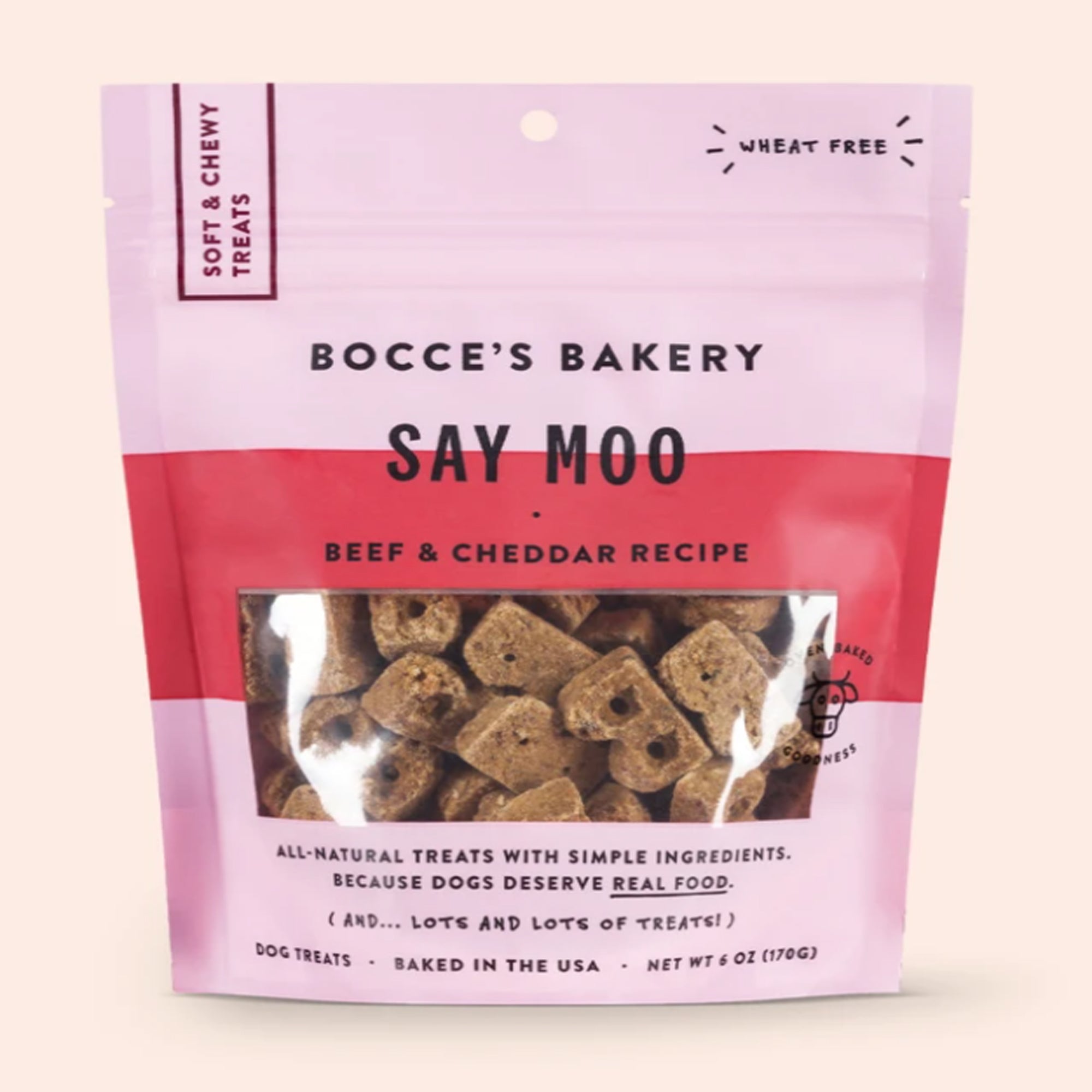 Bocces Bakery Dog Soft and Chewy Say Moooo 6Oz