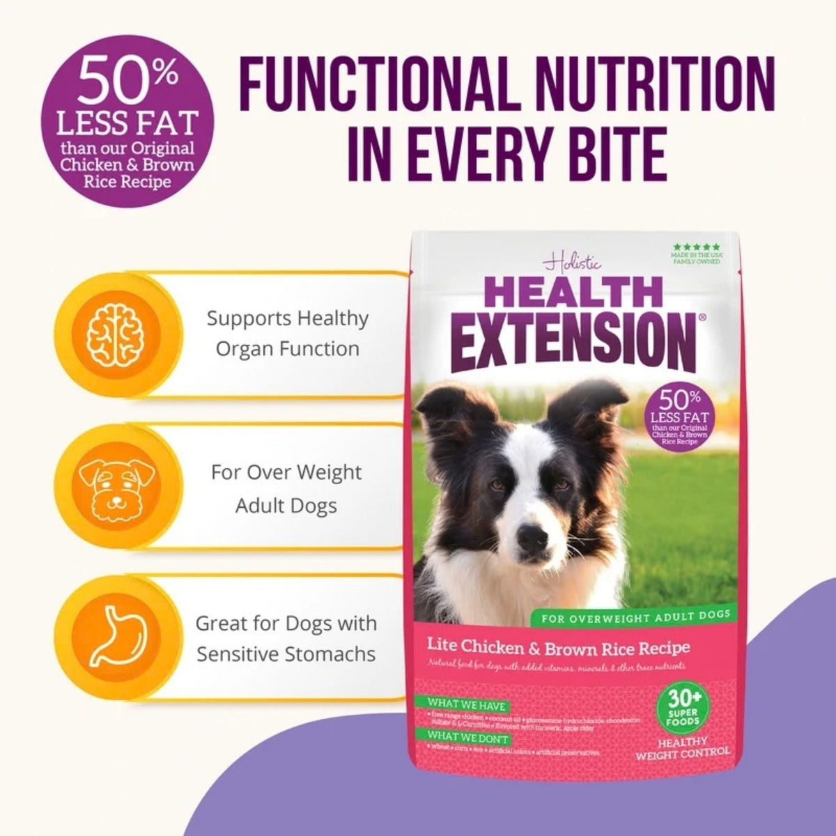 Health Extension Original Weight Management Dry Dog Food 15lb.
