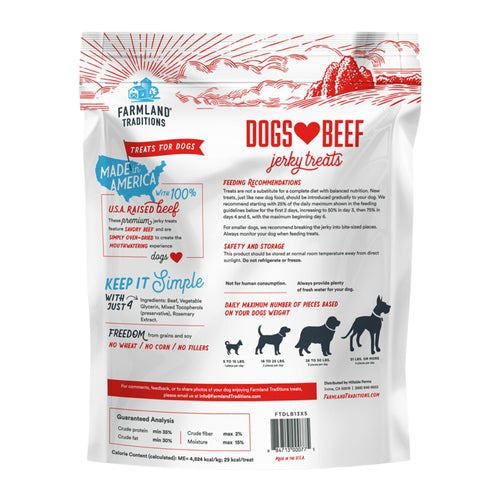 Farmland Traditions Dogs Love Beef Jerky Dog Treats blank/13.5oz.