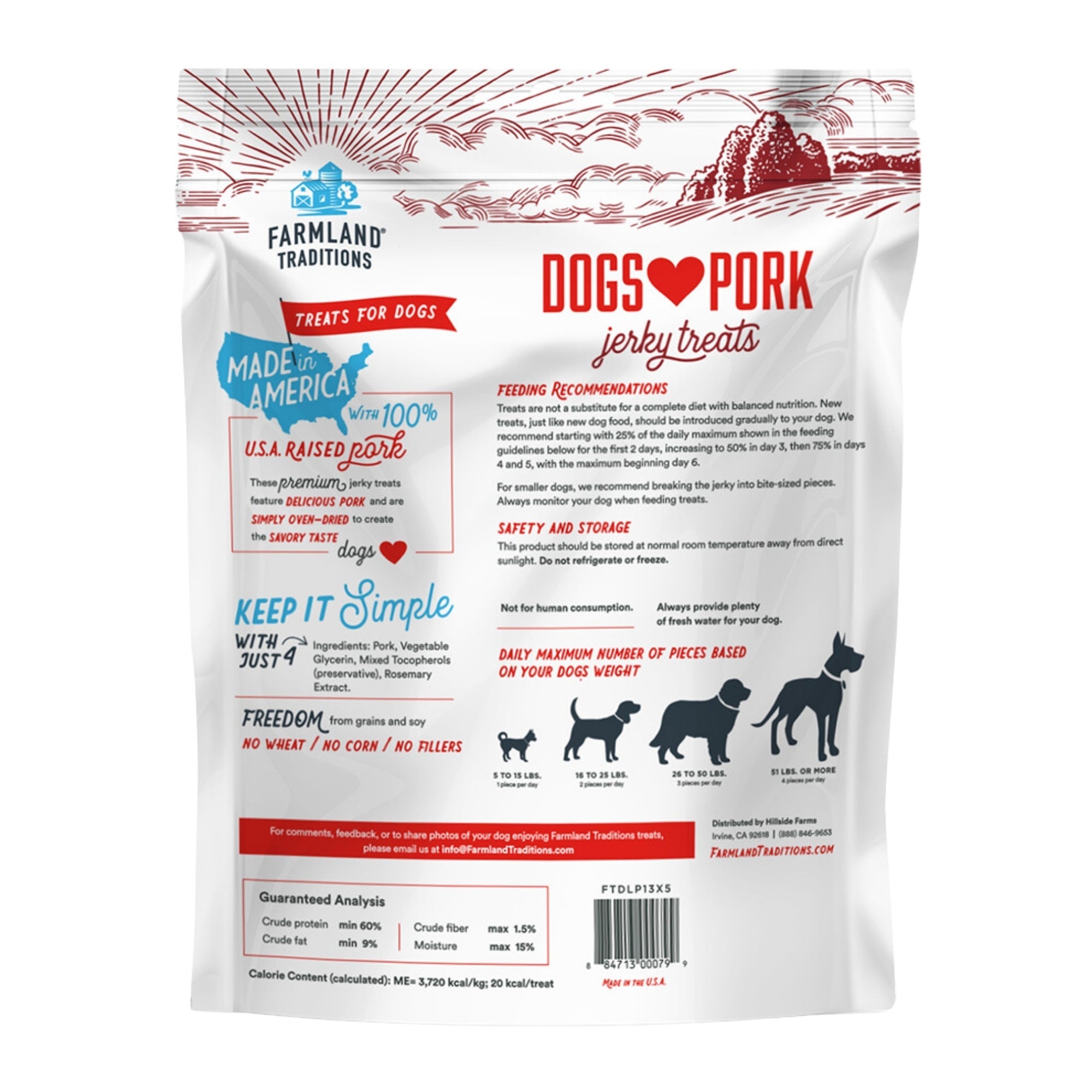 Farmland Traditions Dogs Love Pork Jerky Dog Treats blank/13.5oz.