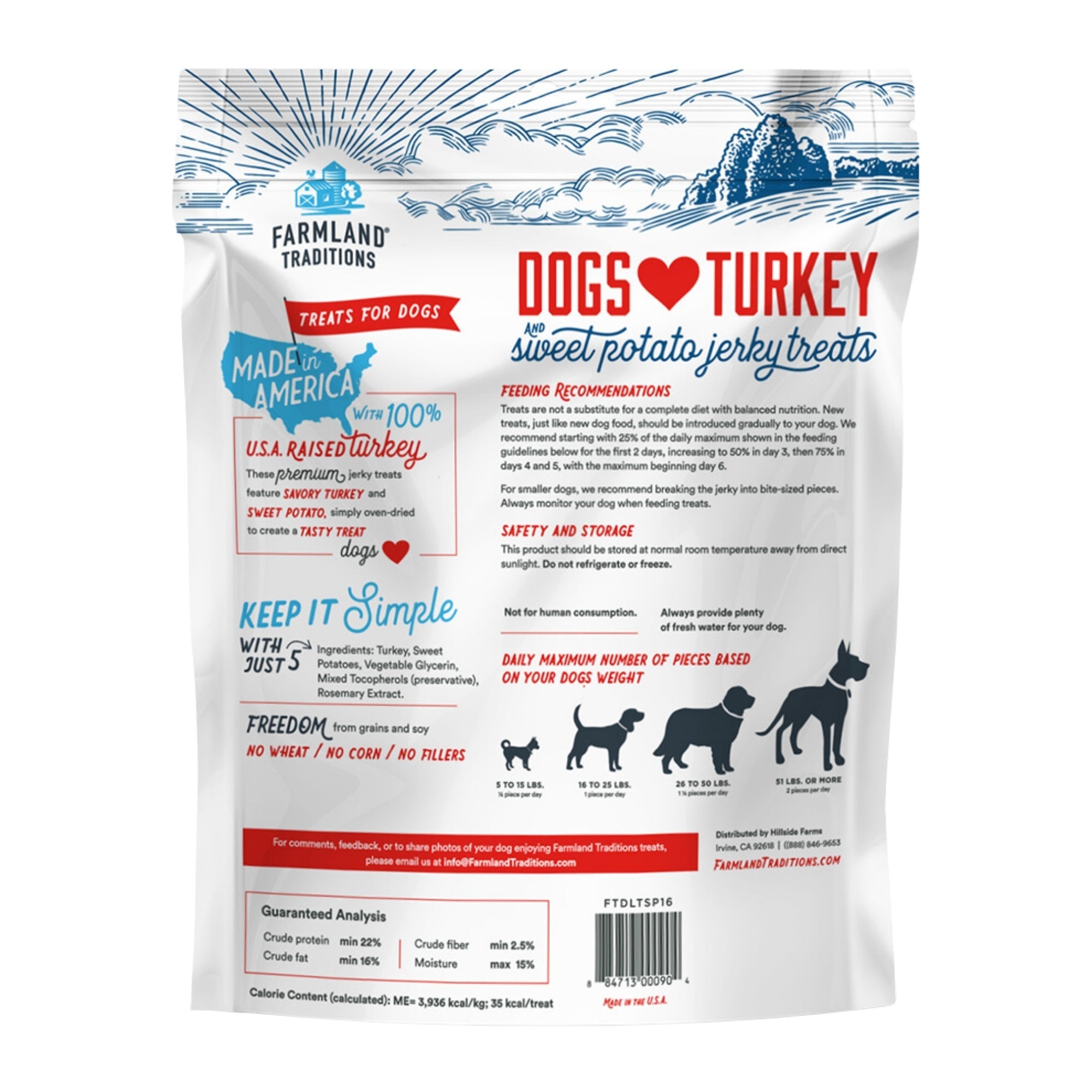 Farmland Traditions Dogs Love Turkey and Sweet Potato Dog Treats blank/16oz.