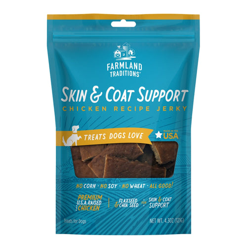Farmland Traditions Simple Snacks Skin and Coat Support Jerky Dog Treats Chicken, blank/4.3oz.