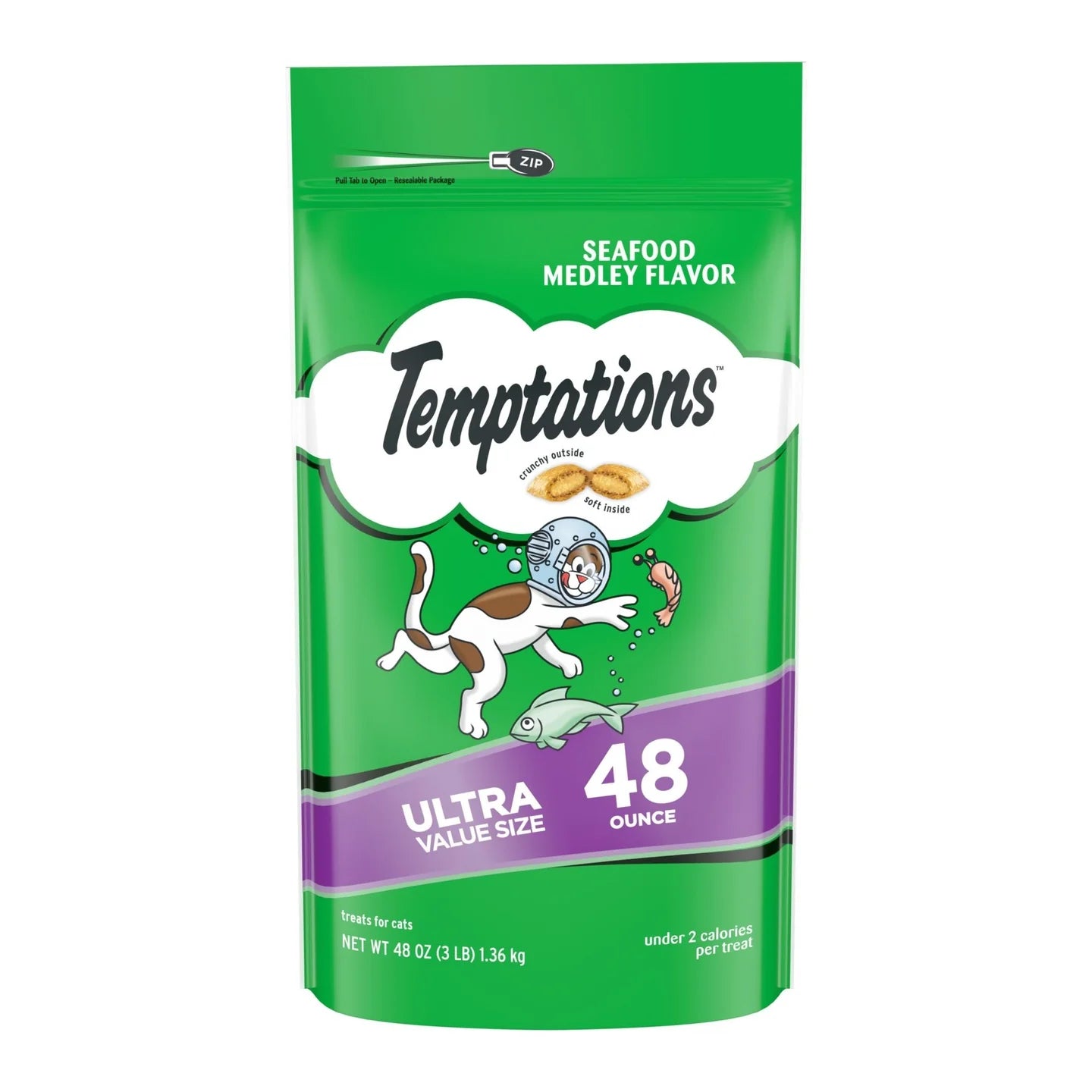 Temptations Classics Crunchy & Soft Adult Cat Treats Seafood Medley 1ea/48oz.