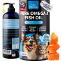 Fish Oil for Dogs and Cats  Skin and Coat Support Supplement for Pets  Omega 3 6 9 Fatty Acids  Itchy Skin, Shedding, Immunity, Joint  EPA DHA  Wild Caught Salmon and Pollock Food Topper