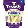 Treatly 100% USA Beefhide Bones & Rolls Natural Large 6 Pk