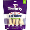 Treatly 100% USA Beefhide Bones & Rolls Natural Medium-4 Pk