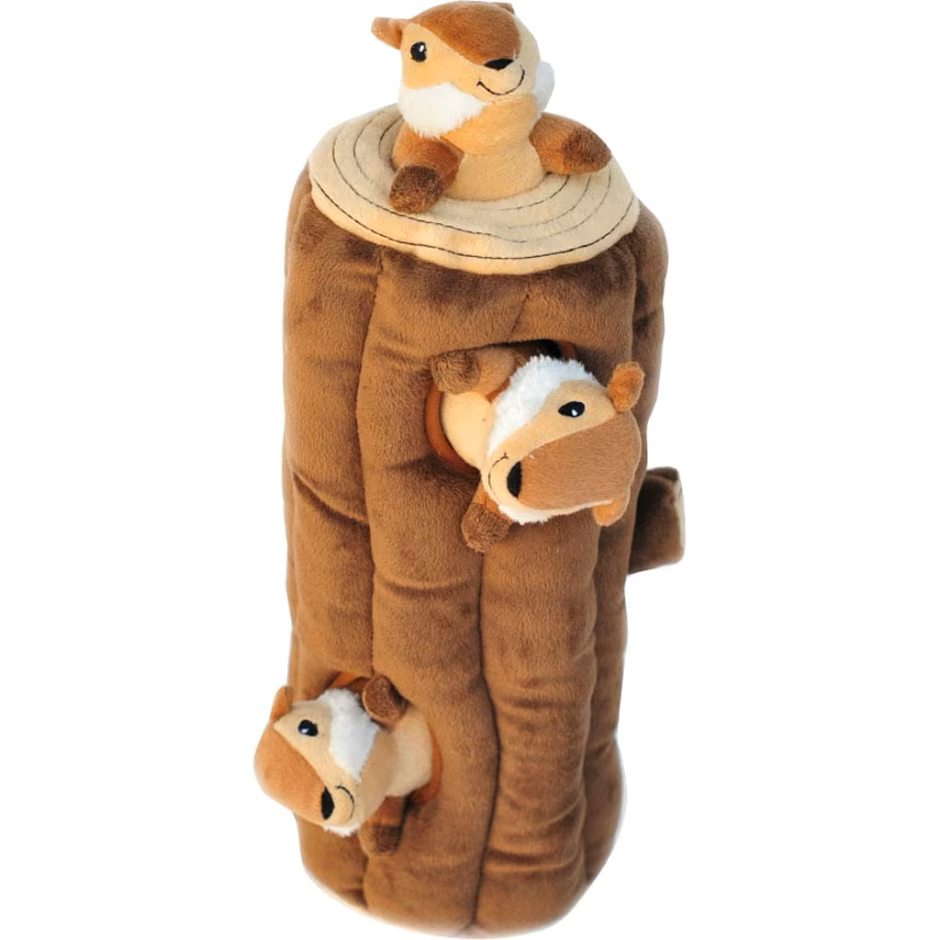 ZippyPaws Zippy Burrow Dog Toy Chipmunks Log, 1ea/XL