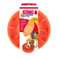 Orange dog toy with packaging featuring a dog and text on a white background